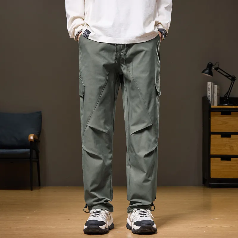 Tonlion Casual Pants Unisex Light Green Gray-6