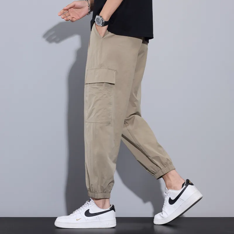 Tonlion Casual Pants Unisex Khaki-3