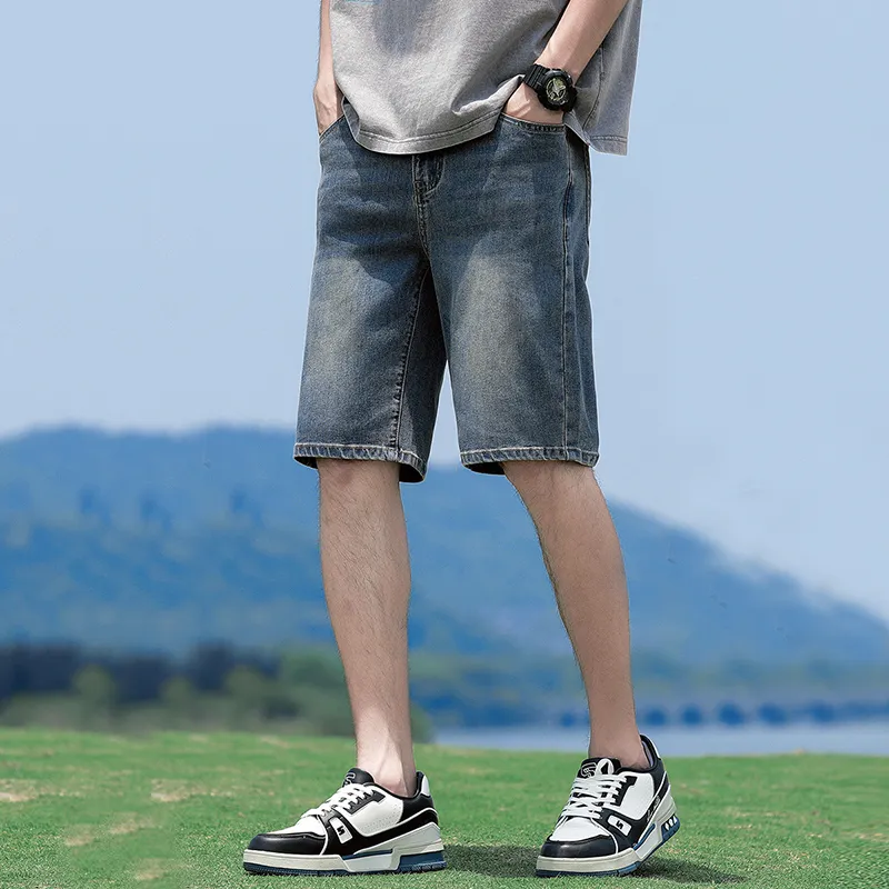 Tonlion Denim Shorts Men's Vintage Blue-8