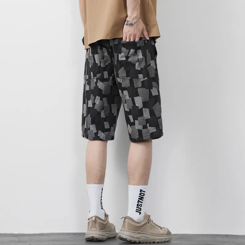 Tonlion Denim Shorts Unisex Black-4