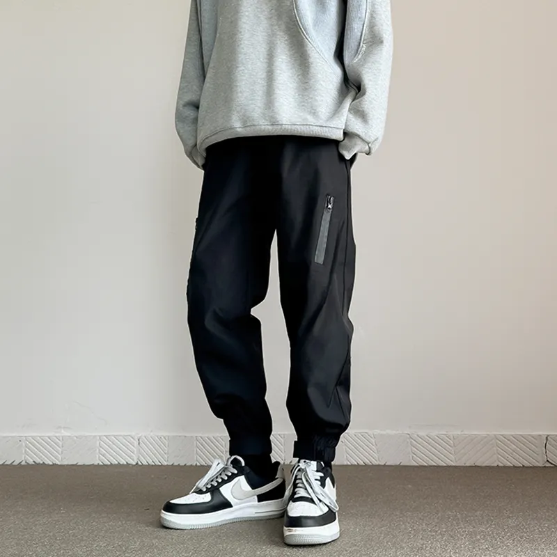 Tonlion Casual Pants Unisex Black-13
