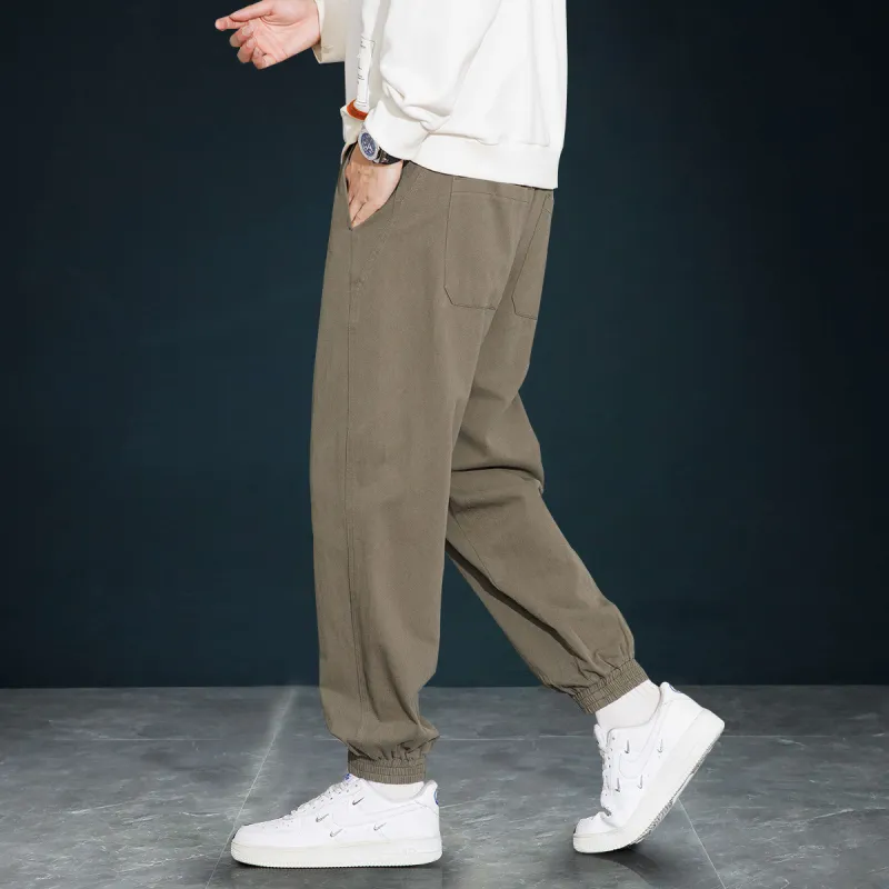 Tonlion Casual Pants Unisex Army Green-4
