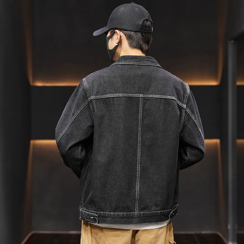 Tonlion Denim Jacket Men's Black-5