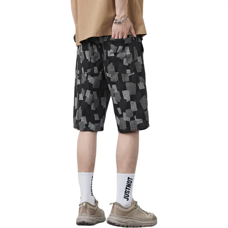 Tonlion Denim Shorts Unisex Black-1