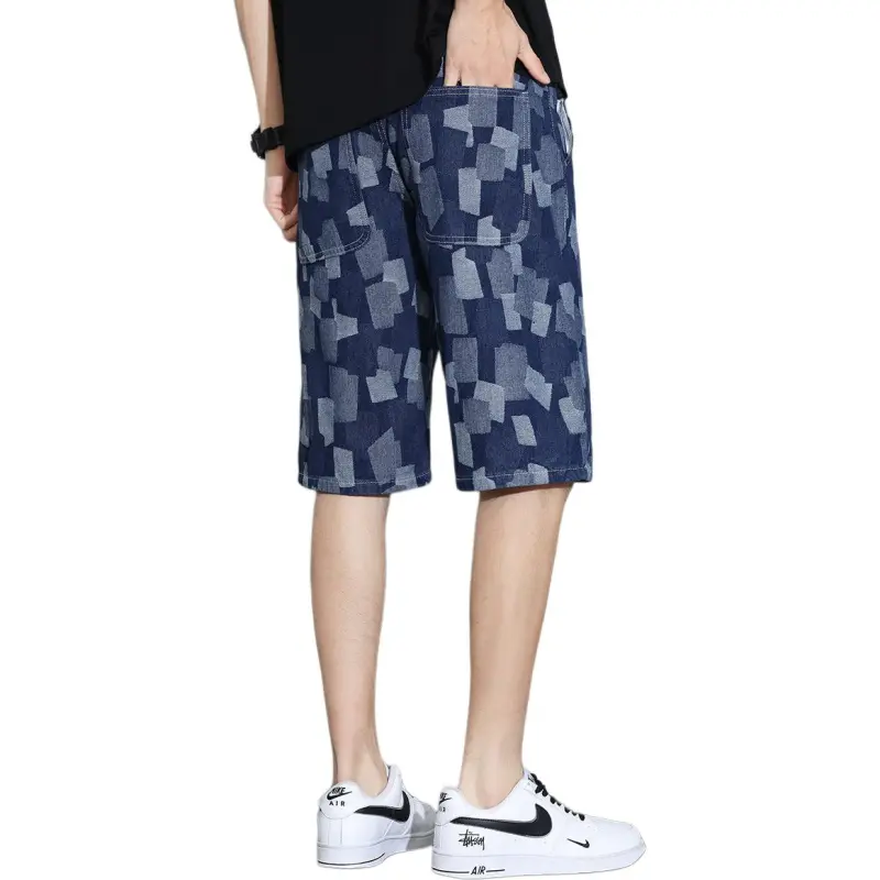 Tonlion Denim Shorts Men Blue Tone-1