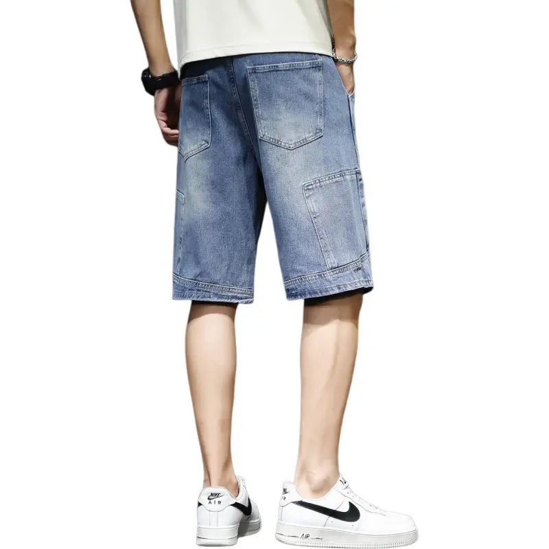 Tonlion Denim Shorts Unisex Vintage Blue-1