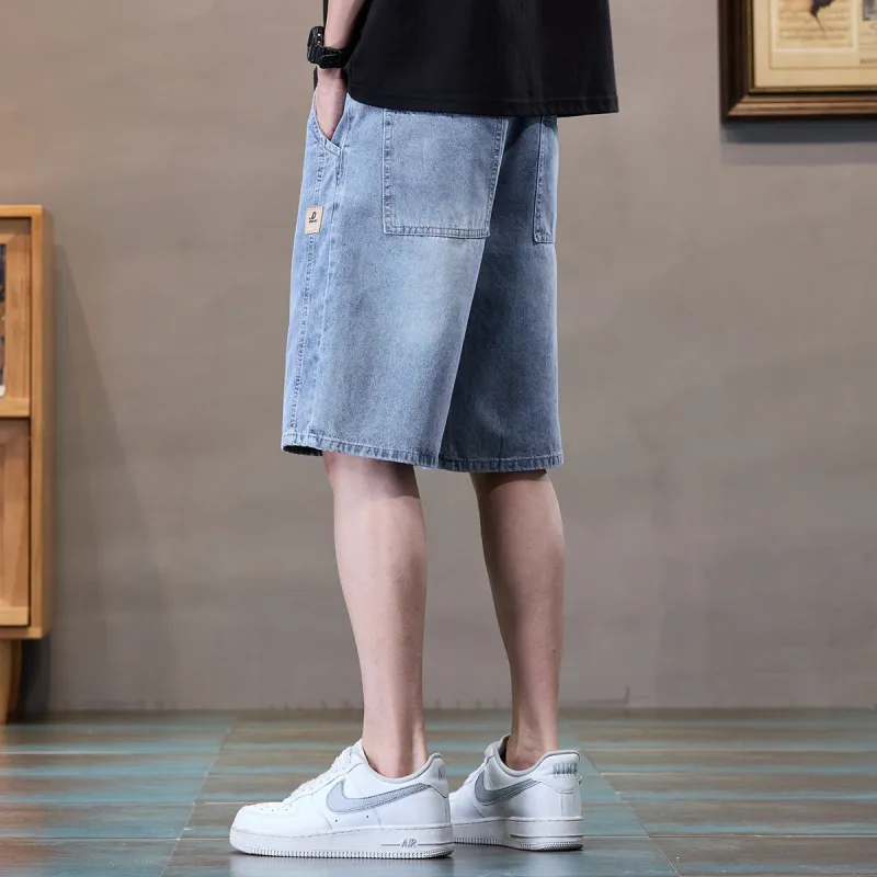 Tonlion Denim Shorts Unisex Light Blue-4