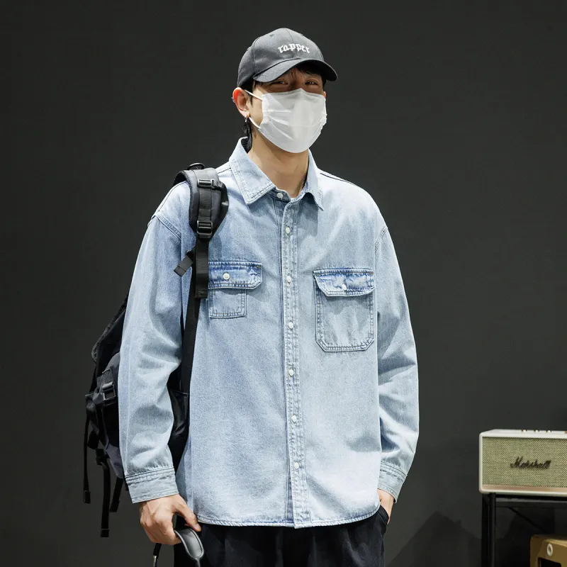 Tonlion Denim Jacket Unisex Light Blue-2