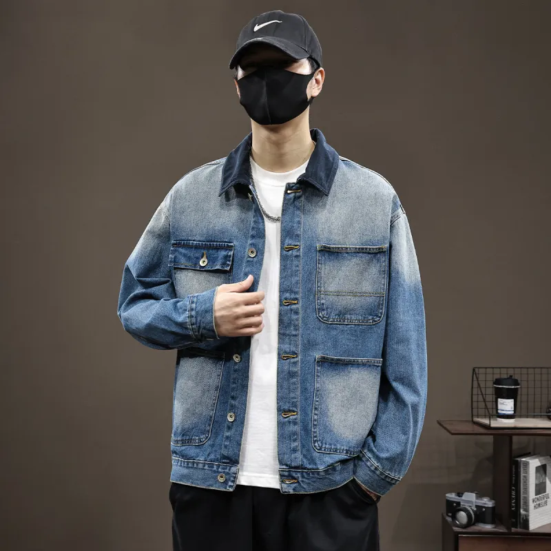 Tonlion Denim Jacket Unisex Medium Blue-4