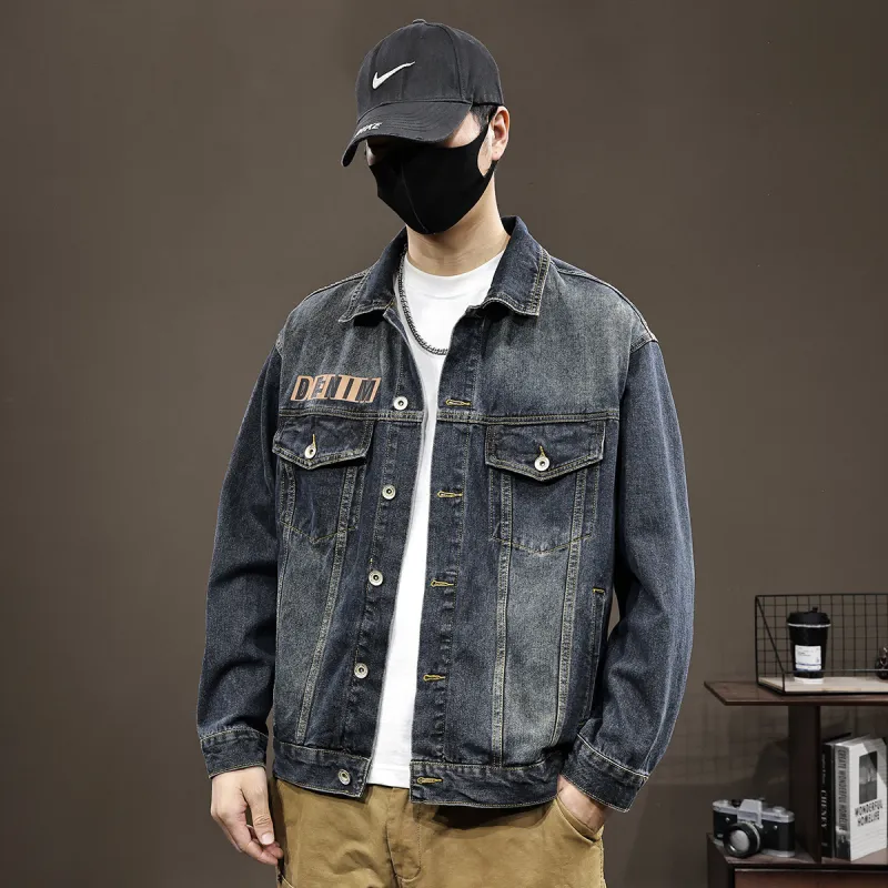 Tonlion Denim Jacket Unisex Blue Gray-4