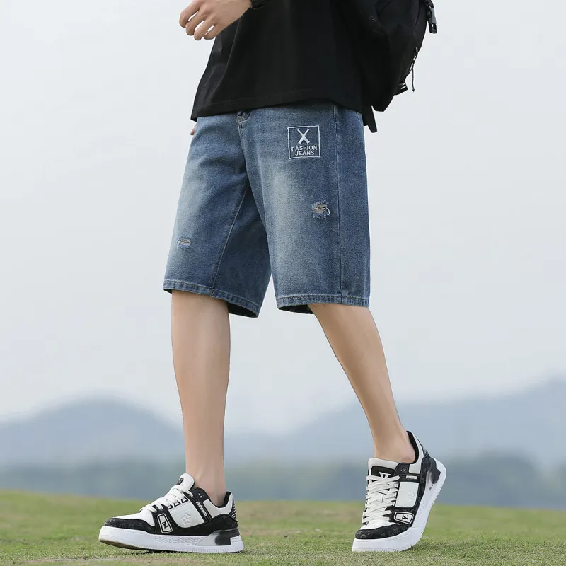 Tonlion Denim Shorts Unisex Light Blue-2