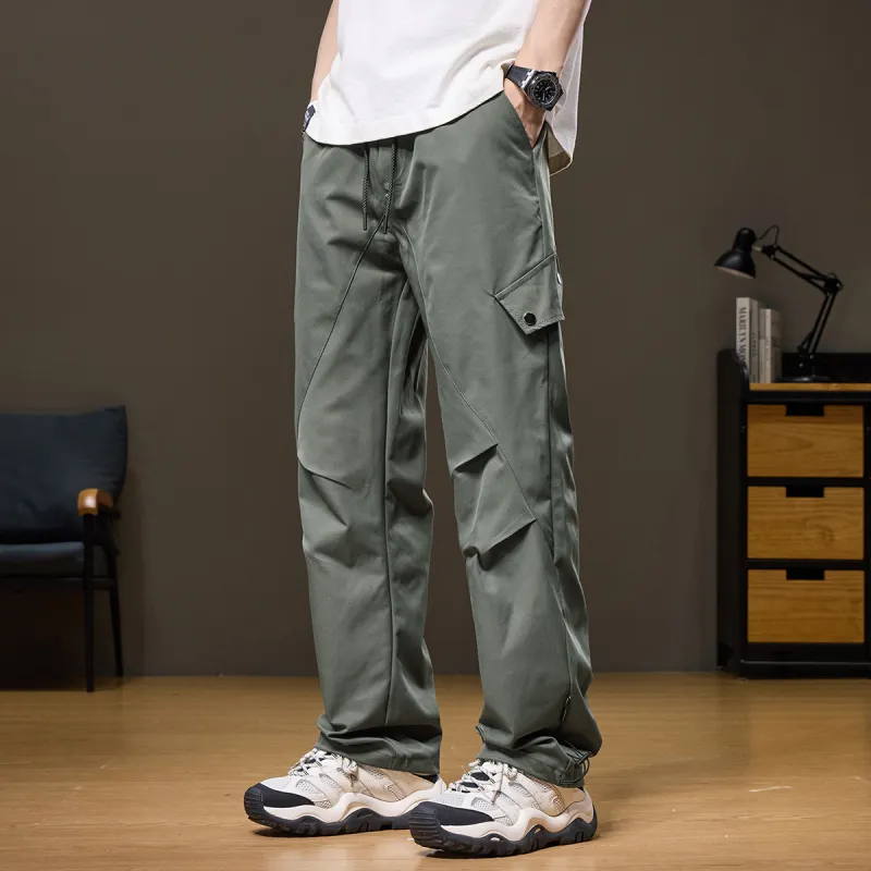 Tonlion Casual Pants Unisex Light Green Gray-4