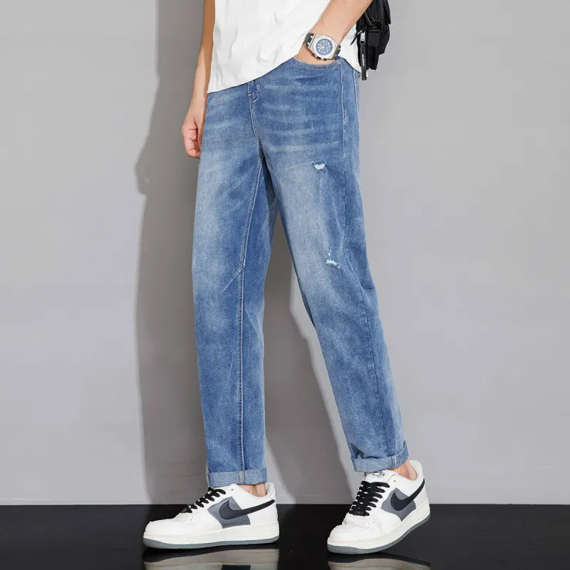 Tonlion Jeans Unisex Light Aqua Blue-6