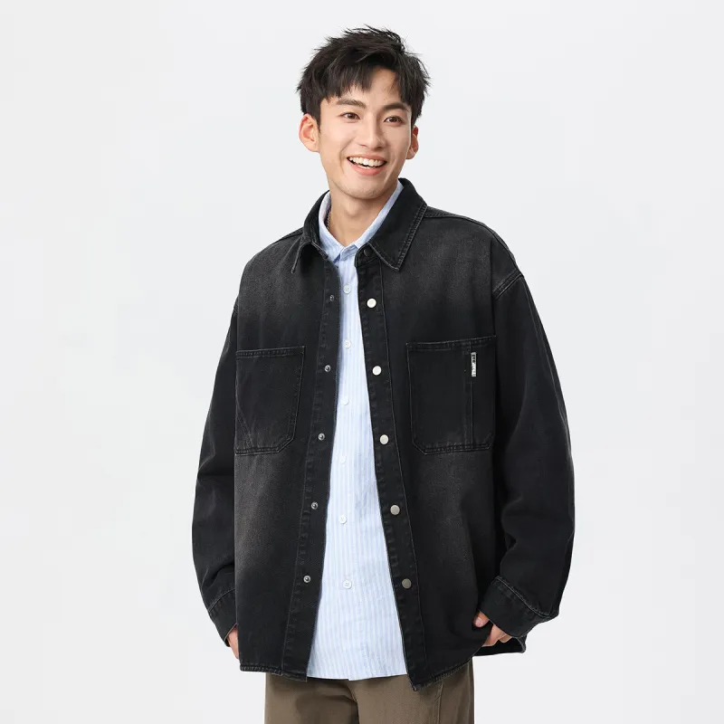 Tonlion Denim Jacket Unisex Black-6