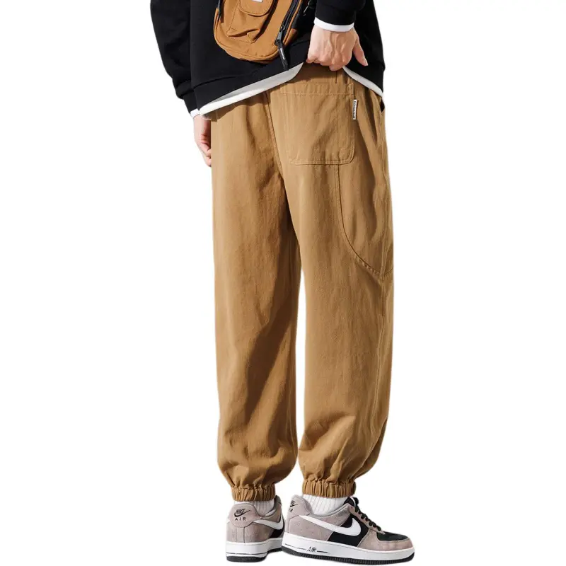 Tonlion Casual Pants Unisex Dark Khaki-1