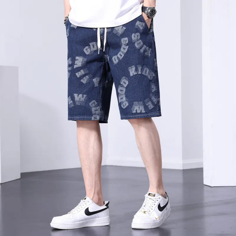 Tonlion Denim Shorts Unisex Blue Tone-6