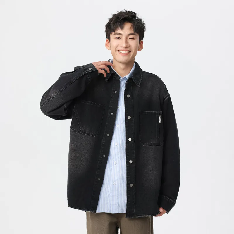 Tonlion Denim Jacket Unisex Black-5