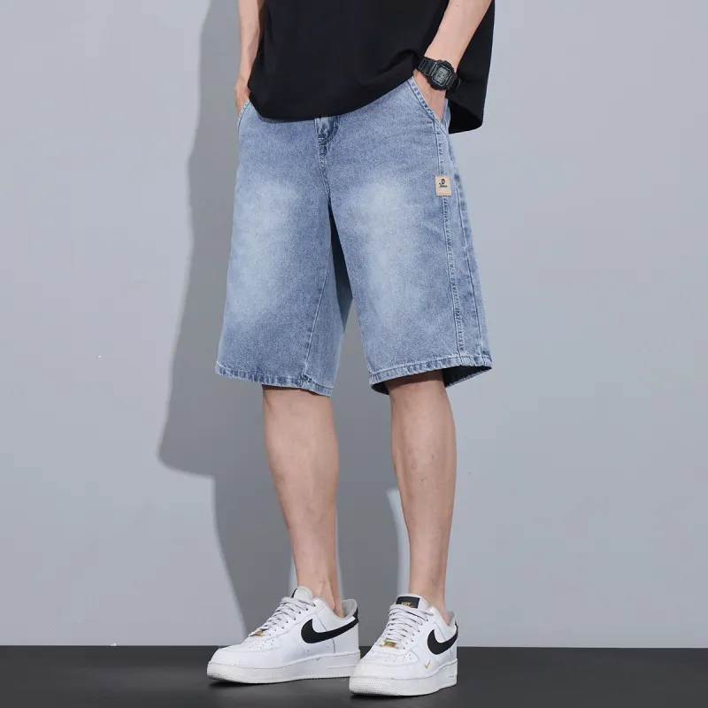 Tonlion Denim Shorts Unisex Light Blue-4