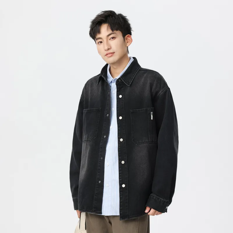 Tonlion Denim Jacket Unisex Black-4