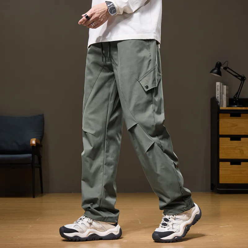 Tonlion Casual Pants Unisex Light Green Gray-7