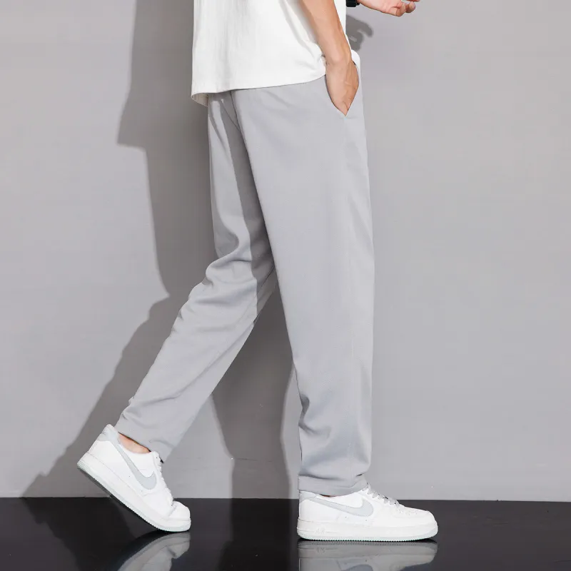 Tonlion Casual Pants Unisex Light Gray-4