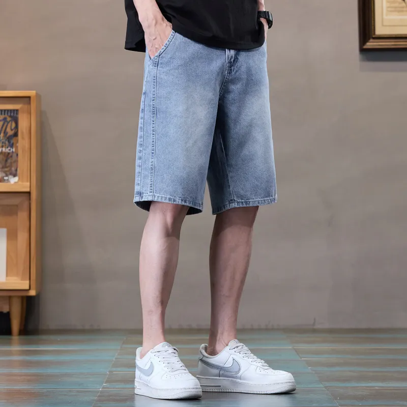 Tonlion Denim Shorts Unisex Light Blue-5
