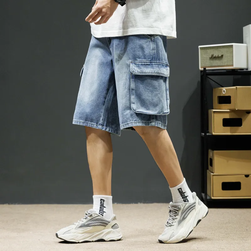 Tonlion Denim Shorts Unisex Blue Tone-2