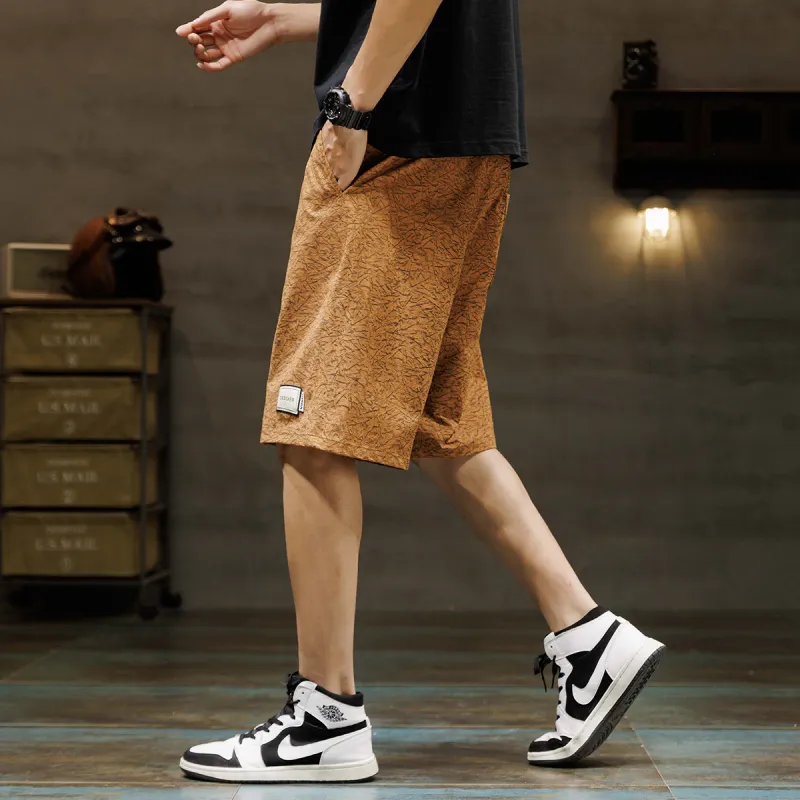 Tonlion Casual Shorts Men's Brick Red-6