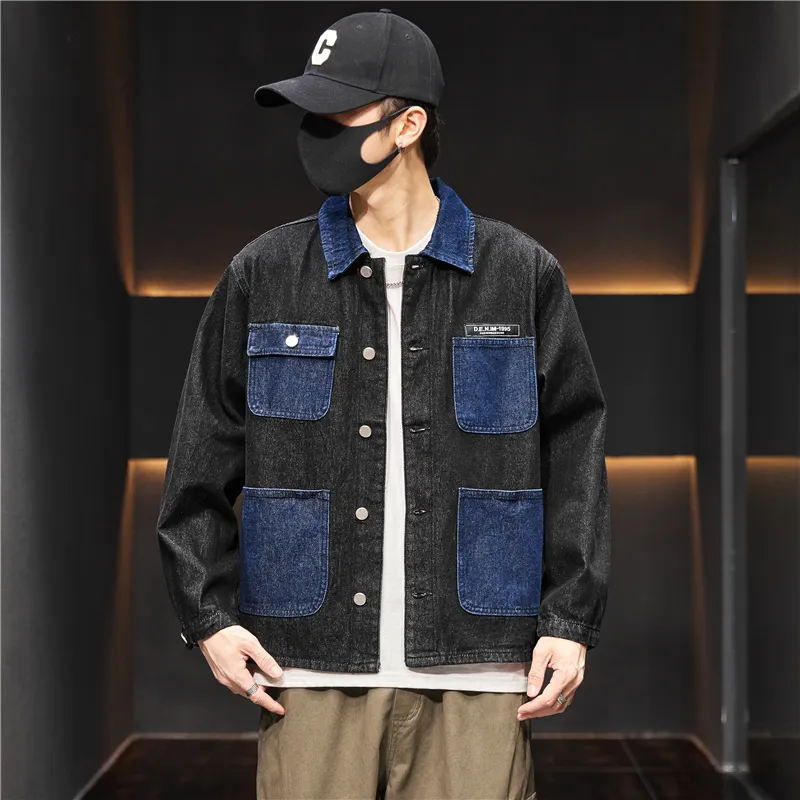 Tonlion Denim Jacket Men's Black-8