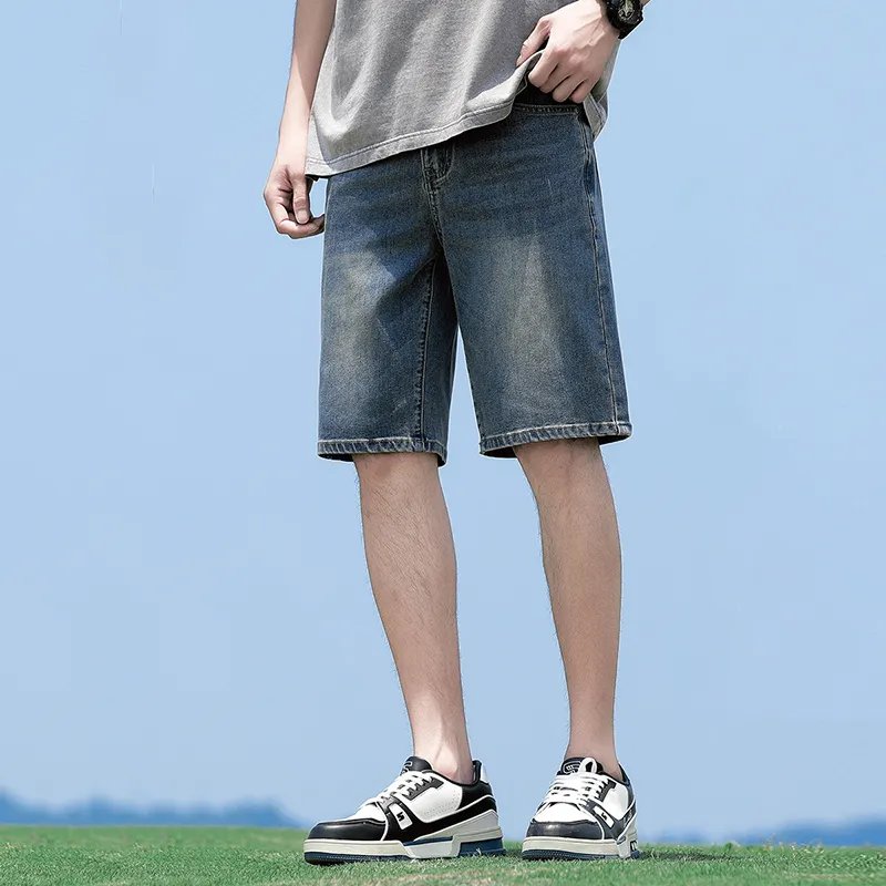 Tonlion Denim Shorts Men's Vintage Blue-6