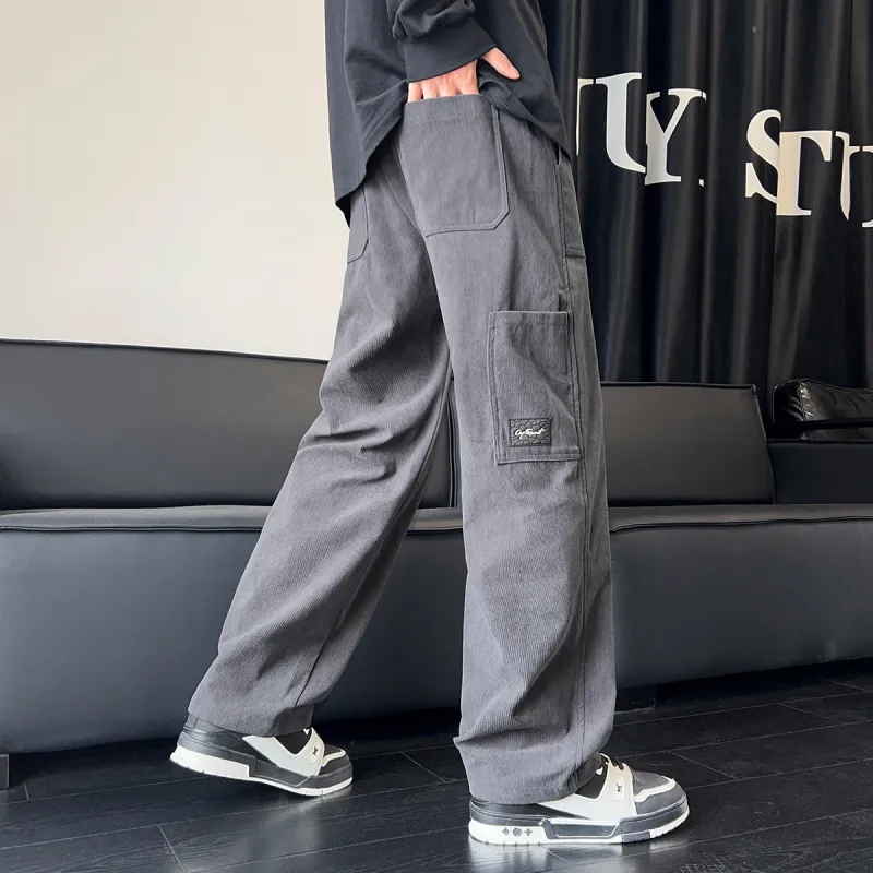 Tonlion Casual Pants Unisex Gray Tone-5