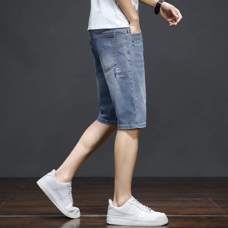 Tonlion Denim Shorts Unisex Aqua Blue-4