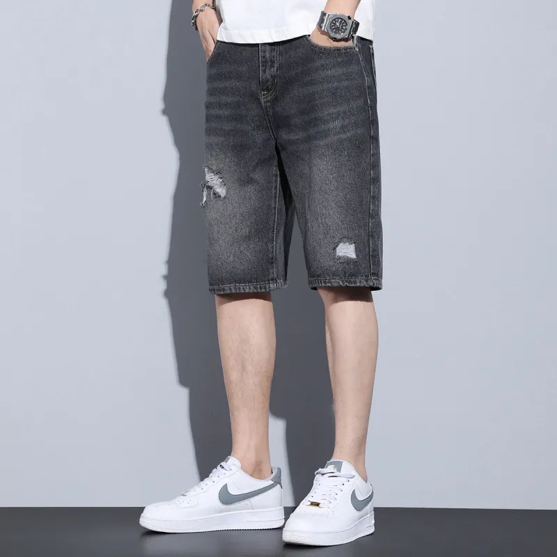 Tonlion Denim Shorts Unisex Black-3