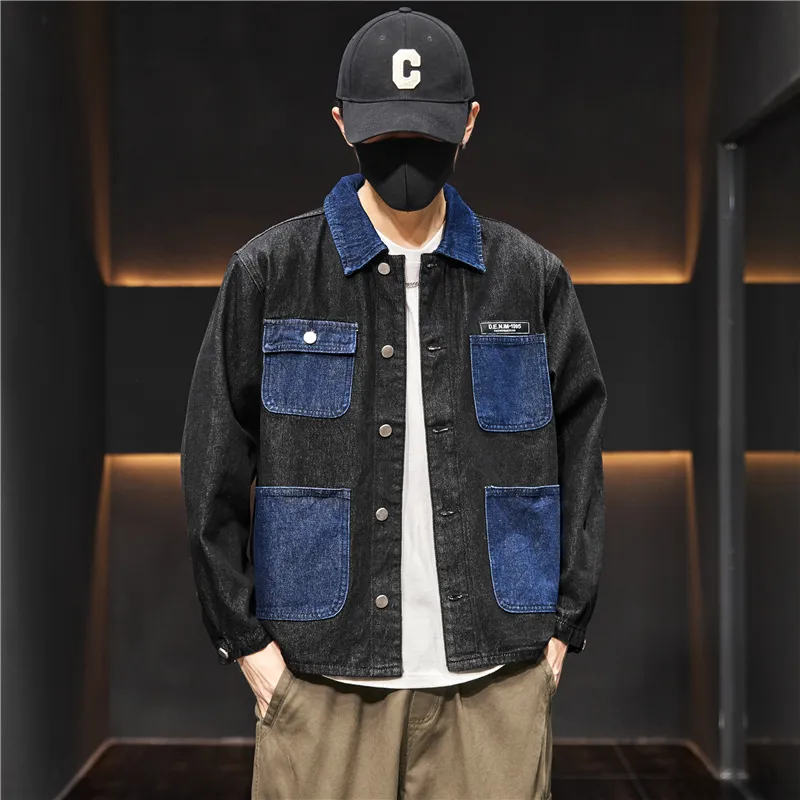 Tonlion Denim Jacket Men's Black-6