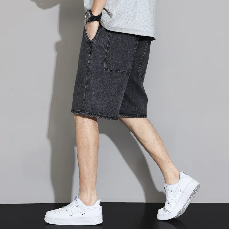 Tonlion Denim Shorts Unisex Black-5
