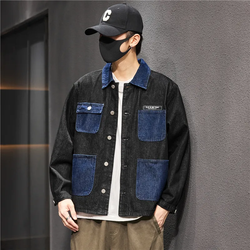 Tonlion Denim Jacket Men's Black-3