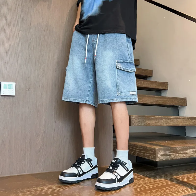 Tonlion Denim Shorts Unisex Blue Tone-3