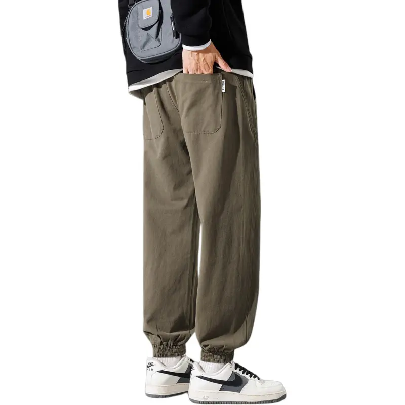 Tonlion Casual Pants Unisex Army Green-1