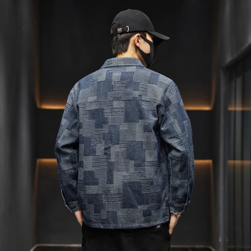 Tonlion Denim Jackets Unisex Blue Tone-5