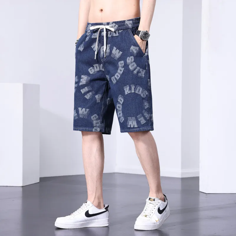 Tonlion Denim Shorts Unisex Blue Tone-5