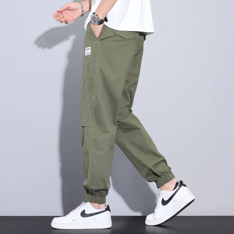 Tonlion Casual Pants Unisex Army Green-5