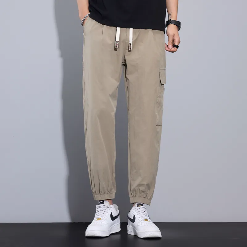 Tonlion Casual Pants Unisex Khaki-4