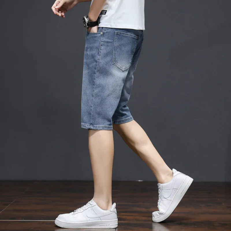 Tonlion Denim Shorts Unisex Aqua Blue-3