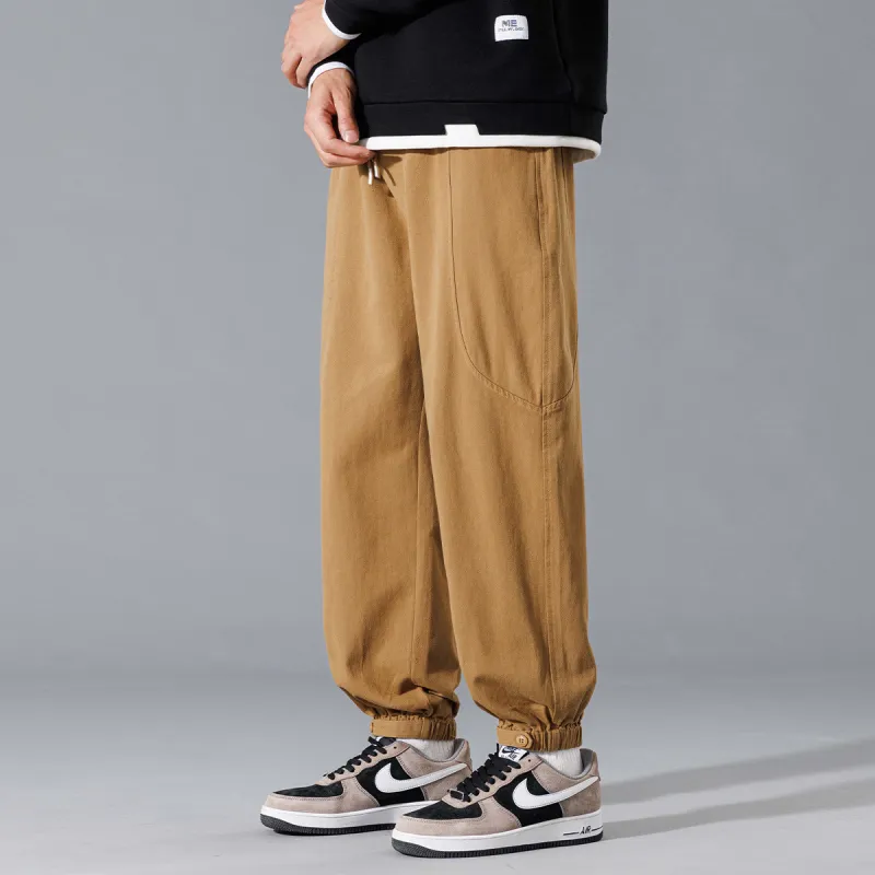 Tonlion Casual Pants Unisex Dark Khaki-3