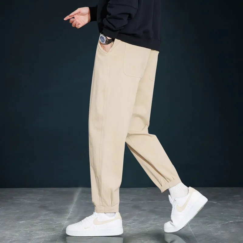 Tonlion Casual Pants Unisex Light Khaki-4