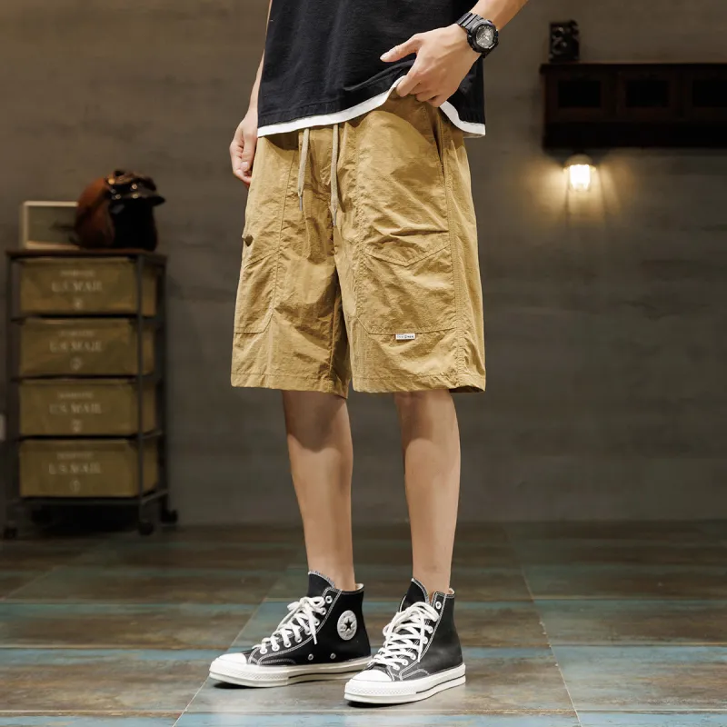Tonlion Casual Shorts Men Ginger Yellow-12
