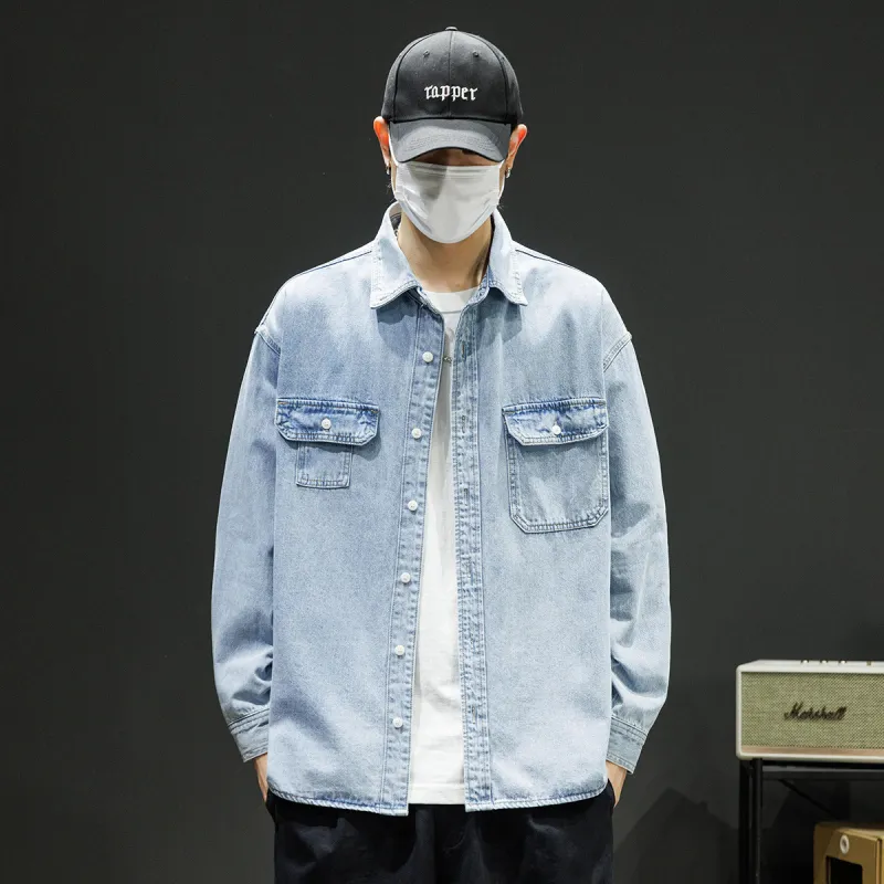 Tonlion Denim Jacket Unisex Light Blue-3