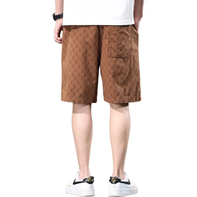 Tonlion Casual Shorts Unisex Brown-1