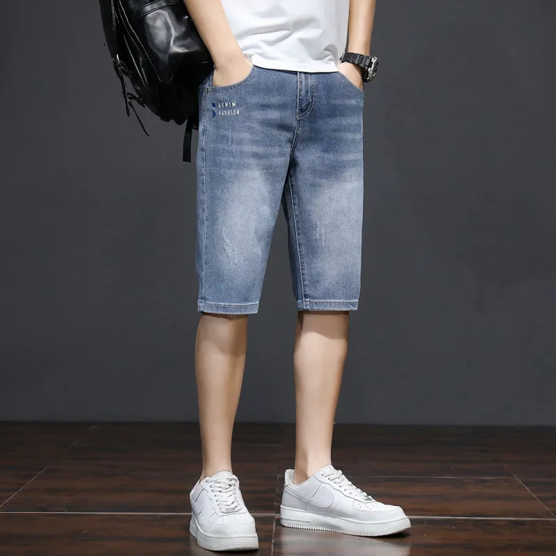 Tonlion Denim Shorts Unisex Aqua Blue-2