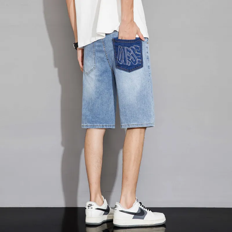 Tonlion Denim Shorts Men's Light Blue-7